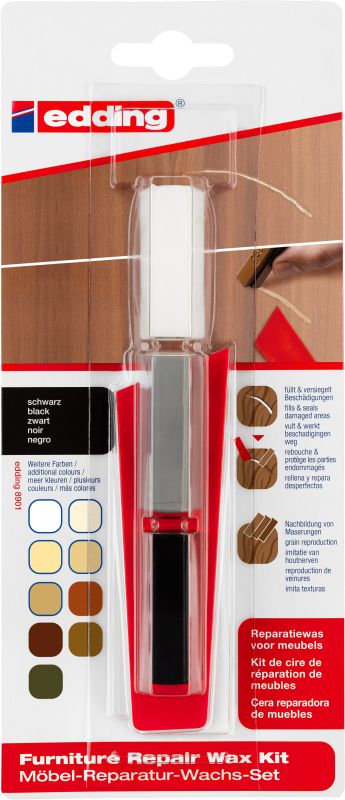 Möbel-Reparaturwachs-Set 8901 Reparieren und Pflegen zu Hause, schwarz