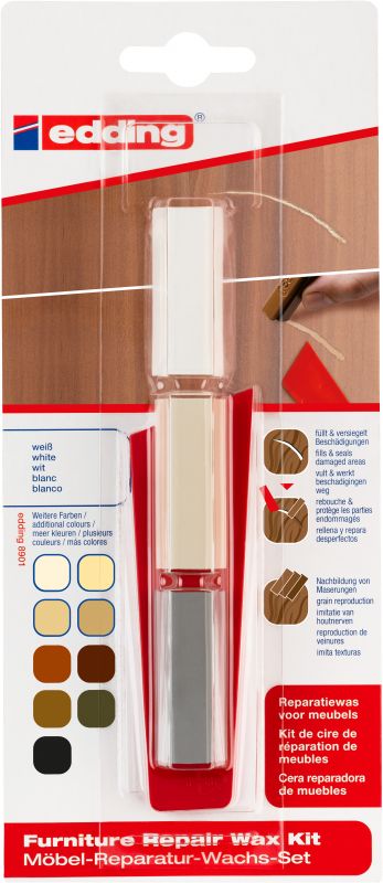 Möbel-Reparaturwachs-Set 8901 Reparieren und Pflegen zu Hause, weiß