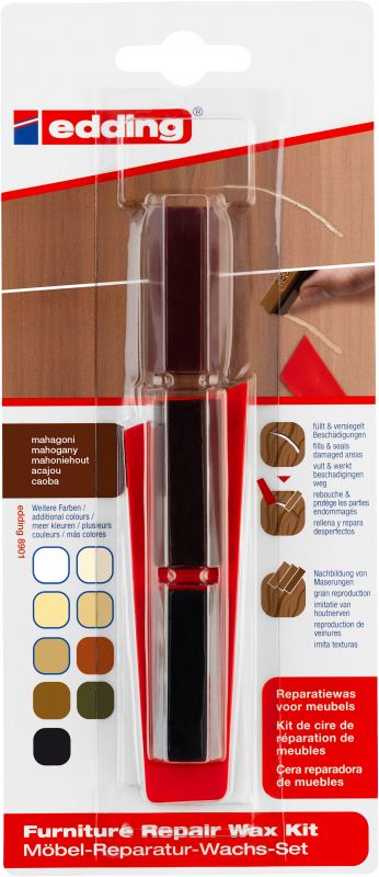 Möbel-Reparaturwachs-Set 8901 Reparieren und Pflegen zu Hause, mahagoni