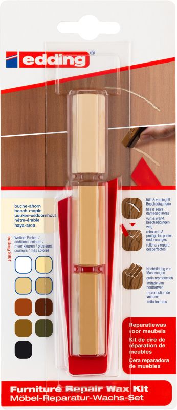 Möbel-Reparaturwachs-Set 8901 Reparieren und Pflegen zu Hause, buche-ahorn