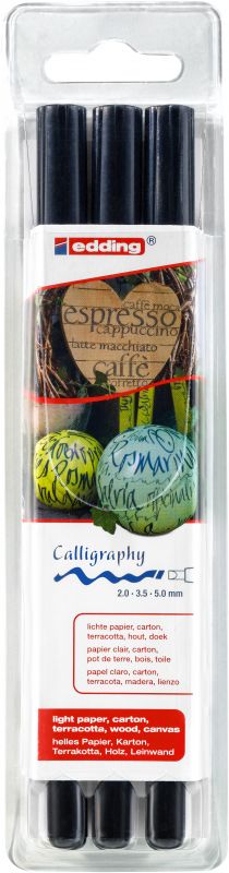 Kalligrafie-Stift edding 1255 calligraphy pen, schwarz sortiert