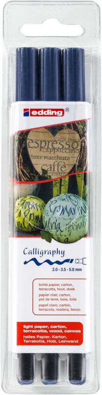 Kalligrafie-Stift edding 1255 calligraphy pen, stahlblau sortiert