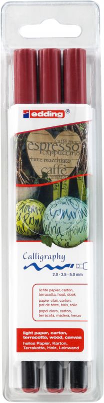 Kalligrafie-Stift edding 1255 calligraphy pen, karmesin sortiert