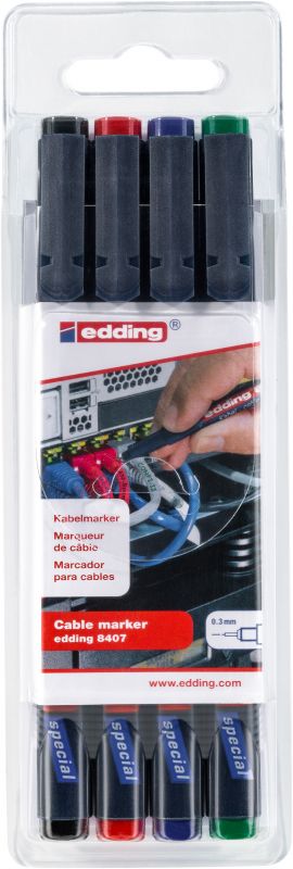 Kabelmarker edding 8407, 0,3 mm, sortiert