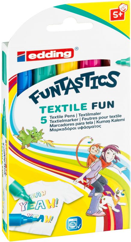 Textilmarker Fun e-17 5er Set Funtastics, 2-3 mm, sortiert