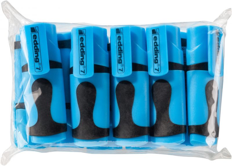 Textmarker edding 7 mini highlighter, 1-3 mm, 10er Polybeutel in neonblau