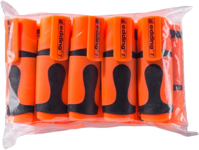 Textmarker edding 7 mini highlighter, 1-3 mm, 10er Polybeutel in neonorange
