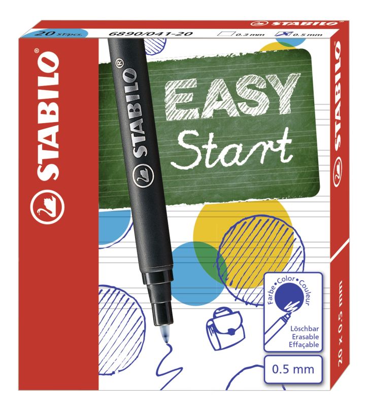 Tintenpatronen zum Nachfüllen - STABILO EASYoriginal Refill - medium - 20er Pack - Schreibfarbe blau (löschbar)