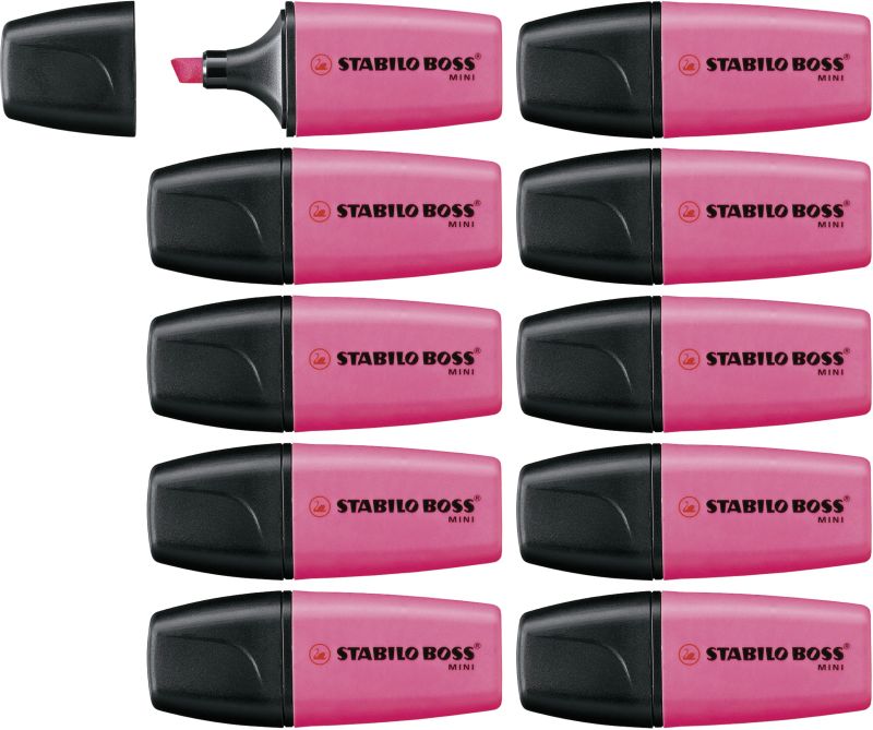 Textmarker - STABILO BOSS MINI - 10er Pack - pink
