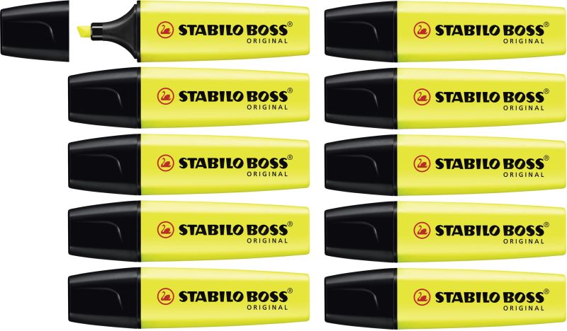 Textmarker - STABILO BOSS ORIGINAL - 10er Pack - gelb