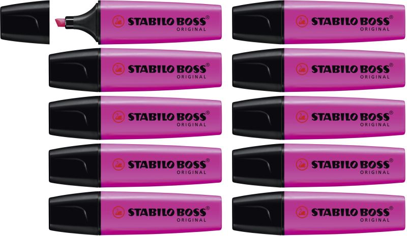 Textmarker - STABILO BOSS ORIGINAL - 10er Pack - lila