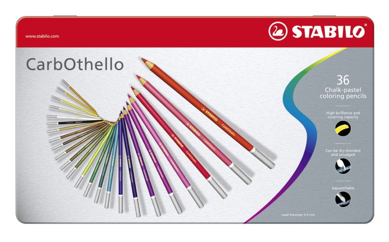 Pastellkreidestift - STABILO CarbOthello - 36er Metalletui - mit 36 verschiedenen Farben