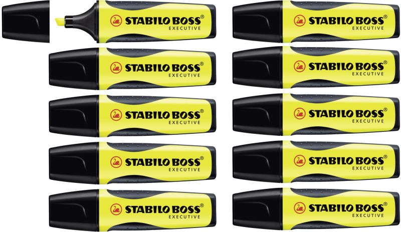 Premium-Textmarker - STABILO BOSS EXECUTIVE - 10er Pack - gelb