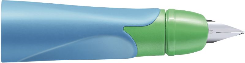 Linkshänder-Griffstück für ergonomischen Schulfüller mit Standard-Feder M - STABILO EASYbirdy in himmelblau/grasgrün