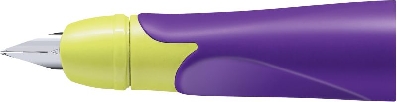 Rechtshänder-Griffstück für ergonomischen Schulfüller mit Anfänger-Feder A - STABILO EASYbirdy in violett/gelb