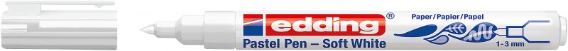 Soft Pastel Pen 1500 weiß, Rundspitze: 1-3 mm,  Farbe: weiß
