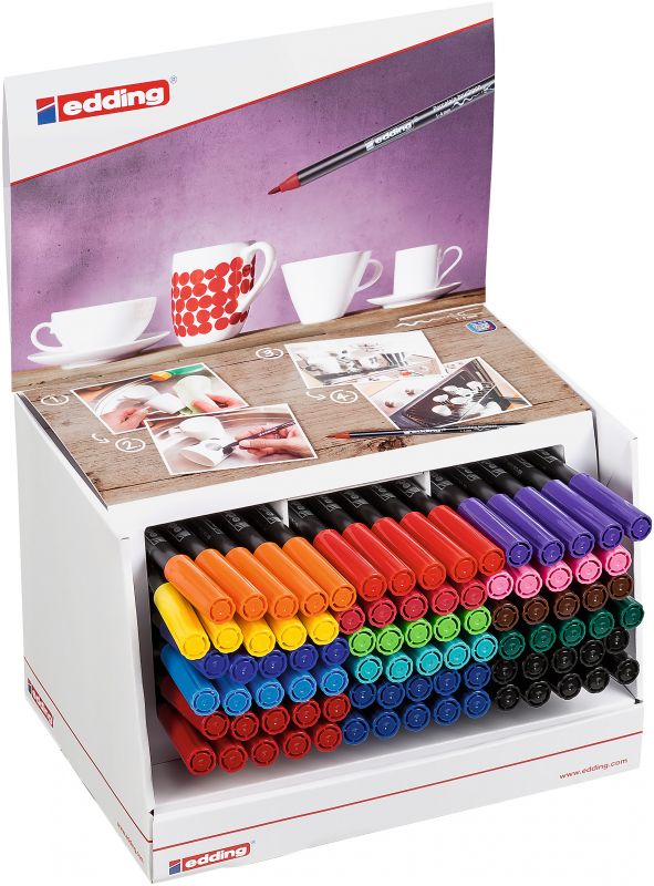 Porzellan-Pinselstift Display 51591, 90-teilig, Farbe: sortiert