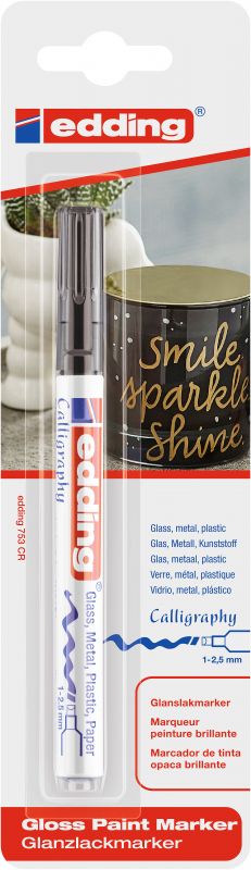 Glanzlack-Marker edding 753 creative, 1 - 2,5 mm, schwarz