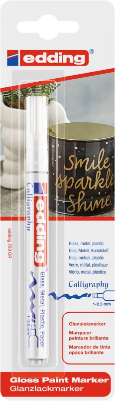 Glanzlack-Marker edding 753 creative, 1 - 2,5 mm, weiß