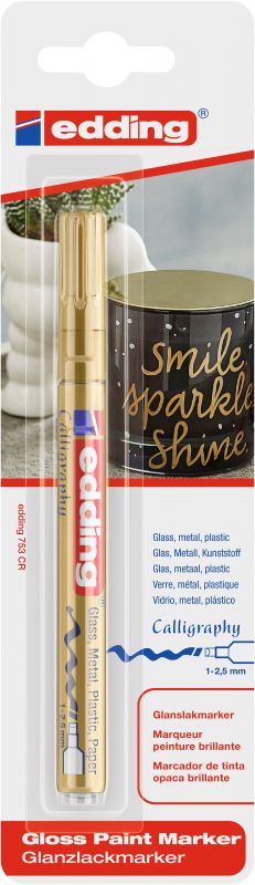 Glanzlack-Marker edding 753 creative, 1 - 2,5 mm, gold