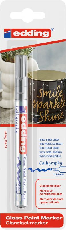 Glanzlack-Marker edding 753 creative, 1 - 2,5 mm, silber