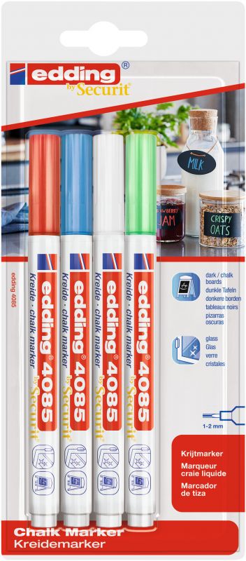 Kreidemarker 4085, 1 - 2 mm, 4er Blister, sortiert