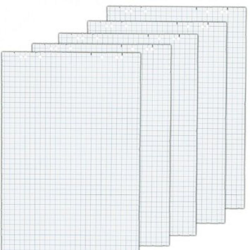 Herlitz Flipchartblock 68 x 99 cm, 20 Blatt kariert / blanko, 80 g/m², FSC Mix, 5 Stück (68 x 99 cm | kariert/blanko)