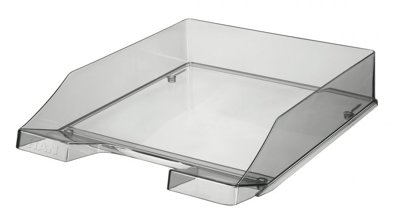 HAN Briefablage Klassik transparent-grau 6 Stück, transparente und stapelbare Ablage im frischem Design bis Format A4/C4, transparent-grau, 1026-X-24