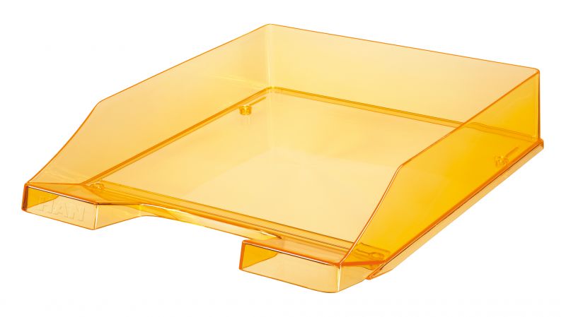 HAN Briefablage Klassik transparent-orange 6 Stück, transparente und stapelbare Ablage im frischem Design bis Format A4/C4, transparent-orange, 1026-X-28