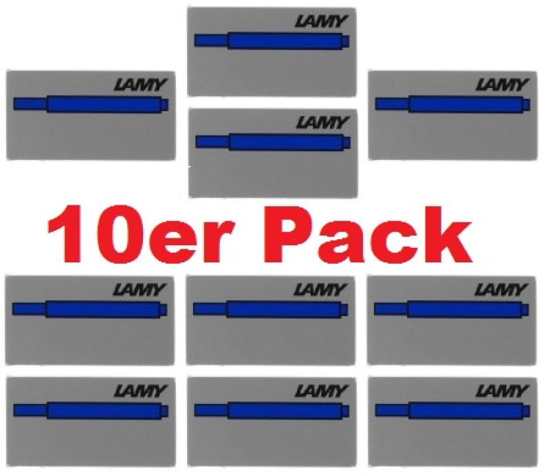 10x LAMY Tintenpatronen T10 blau 10er Sparpack