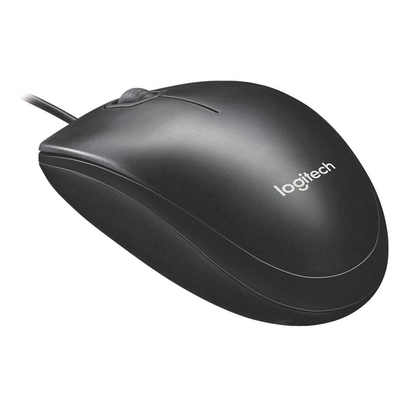 Logitech M100 - Maus - rechts- und linkshändig - optisch - 3 Tasten - kabelgebunden - USB - grau/schwarz