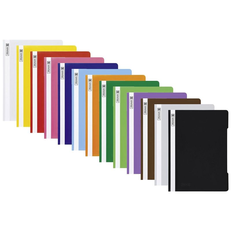 13 Brunnen Schnellhefter A4 farbig sortiert PP-Folie glasklares Deckblatt 13 Farben