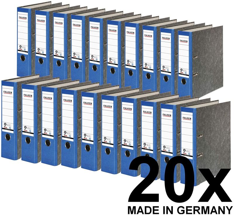 Original Falken 20er Pack Recycling-Ordner Wolkenmarmor blau