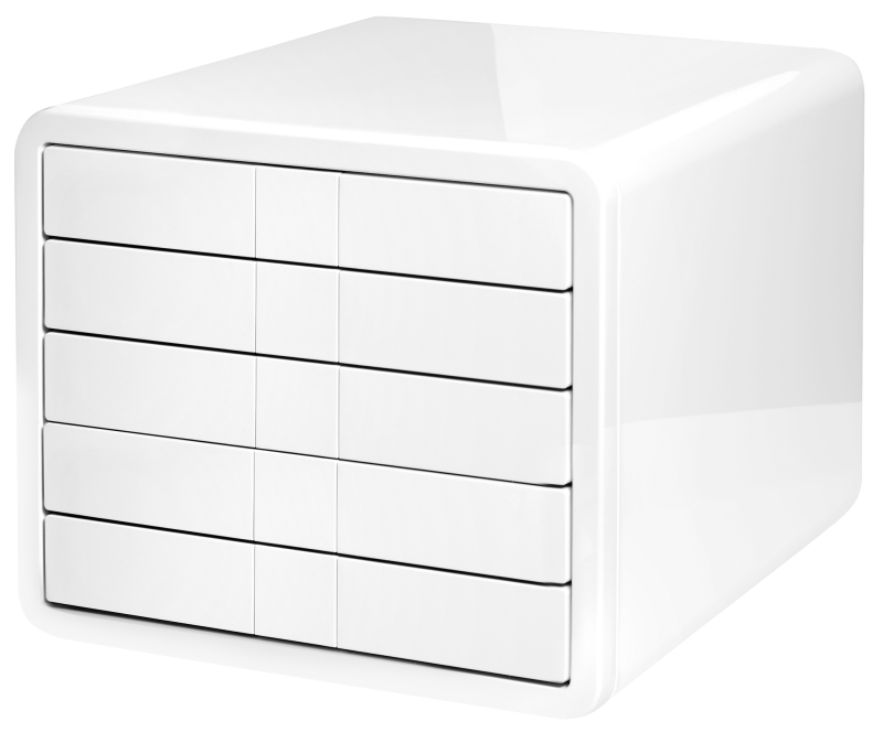 HAN Schubladenbox i-Box – High-End Schreibtischbox mit 5 Schubladen für Formate bis DIN A4/C4. Die ultimative Designbox für das moderne Büro, weiß, 1551-12