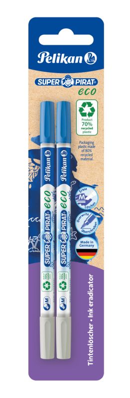 Pelikan Tintenlöscher SuperPirat eco Strichstärke M (Multispitze) Blisterverpackung mit 2 Stück