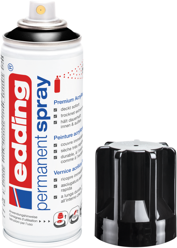 edding 5200 Permanentspray Premium Acryllack tiefschwarz glänzend RAL 9005