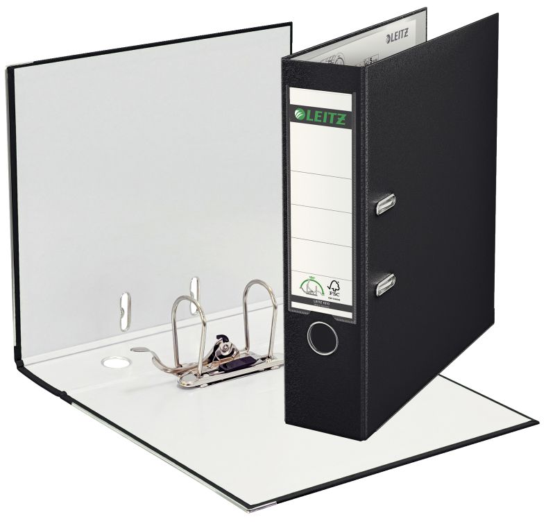 100x Ordner Leitz 1015-50-95, PP, A4, 5,2cm, Kunststoffordner, schwarz + 100x Ordner Leitz 1010-50-95, PP, A4, 8,0cm, Kunststoffordner, schwarz
