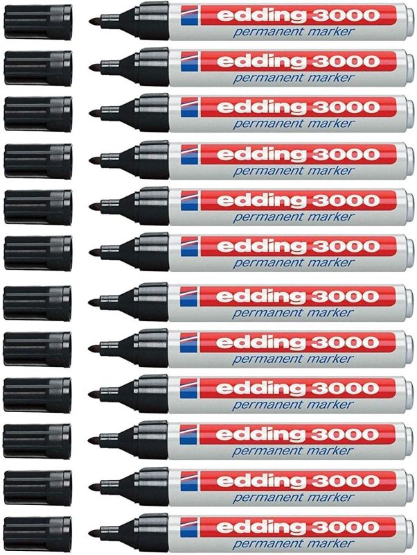 Edding 3000 Permanentmarker 12er-Pack Schwarz