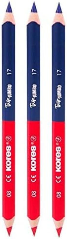 Kores Buntstift Twin Jumbo, 3-kant, 3 mm, 3 Stück, blau/rot