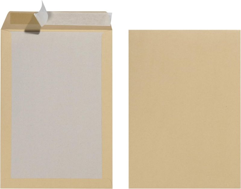 Herlitz 10901023 Versandtasche B4 mit Papprückwand, Haftklebung, braun, 10 Stück eingeschweißt 130g Pappe