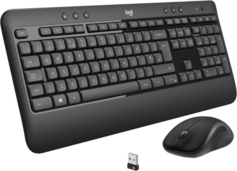 Logitech MK540 Advanced Kabellose Tastatur und Maus Combo für Windows, 2,4 GHz Unifying USB-Empfänger, Sondertasten, 3 Jahre Batterielaufzeit, Für PC, Laptop, QWERTZ-Layout - Schwarz