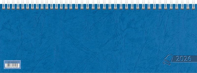 Querterminbuch 2026 | 297×105 mm, Karton, blau