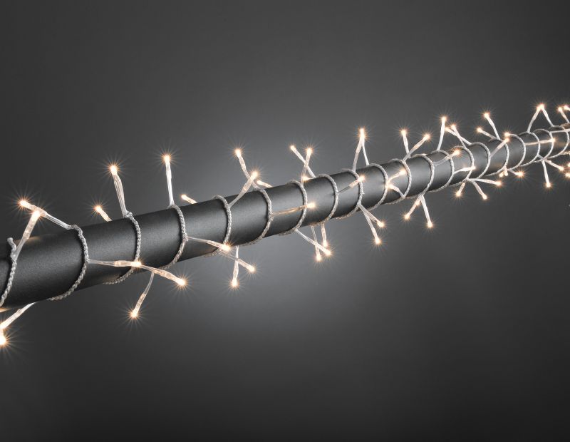 Konstsmide 2016-003 - Microlight Lichterkette, 120 klare Birnen, Außentrafo, transparentes Kabel