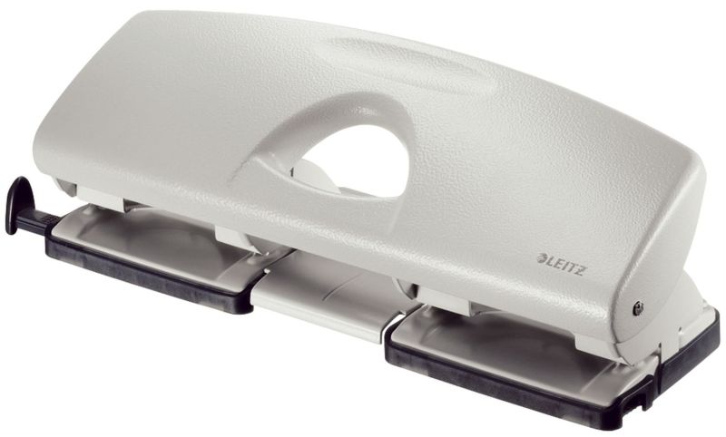 Leitz 5022 Doppellocher - 16 Blatt, mit Anschlagschiene, grau