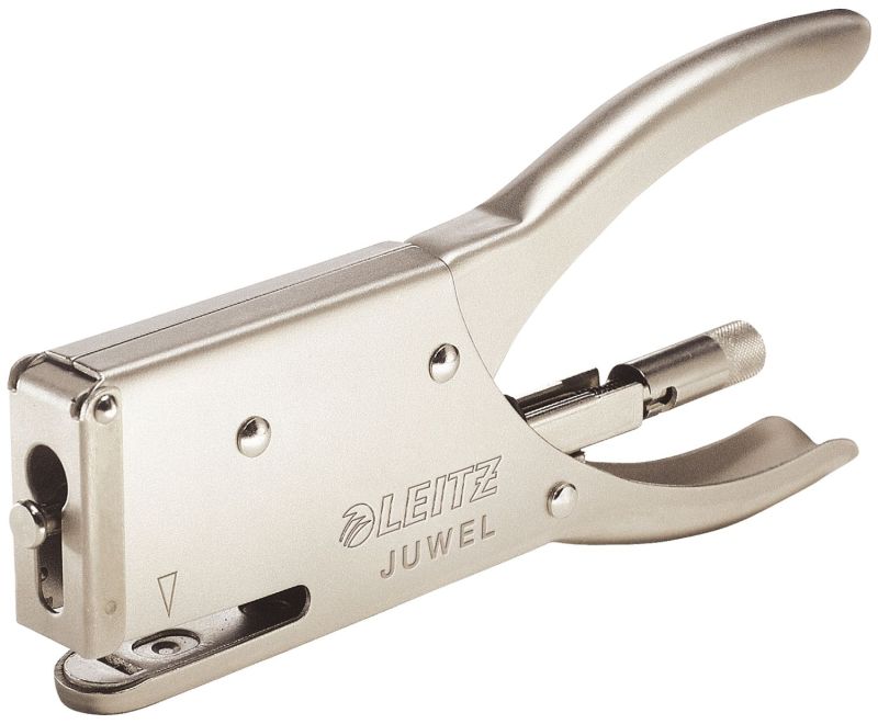 Leitz 5556 Heftzange Juwel, Metall, 12 Blatt, matt, nickel