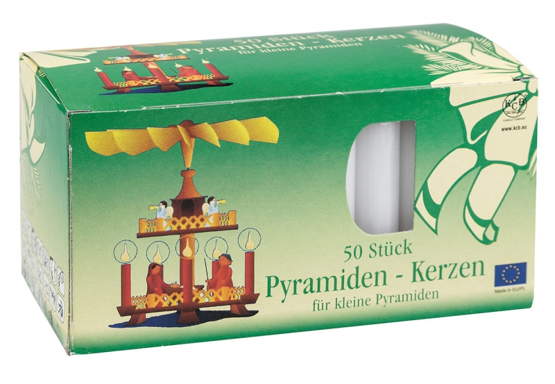 Pyramidenkerze weiß 50er