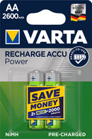VARTA NiMH Akku Rechargeable Accu, Mignon (AA), 2.600 mAh