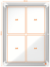 nobo Schaukasten, Metall-Rückwand, Außenbereich, 6 x DIN A4