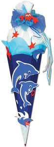 ROTH Schultüten-Bastelset Delfin, 6-eckig, 680 mm