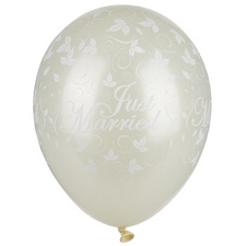 PAPSTAR Luftballons Just Married, elfenbein metallic